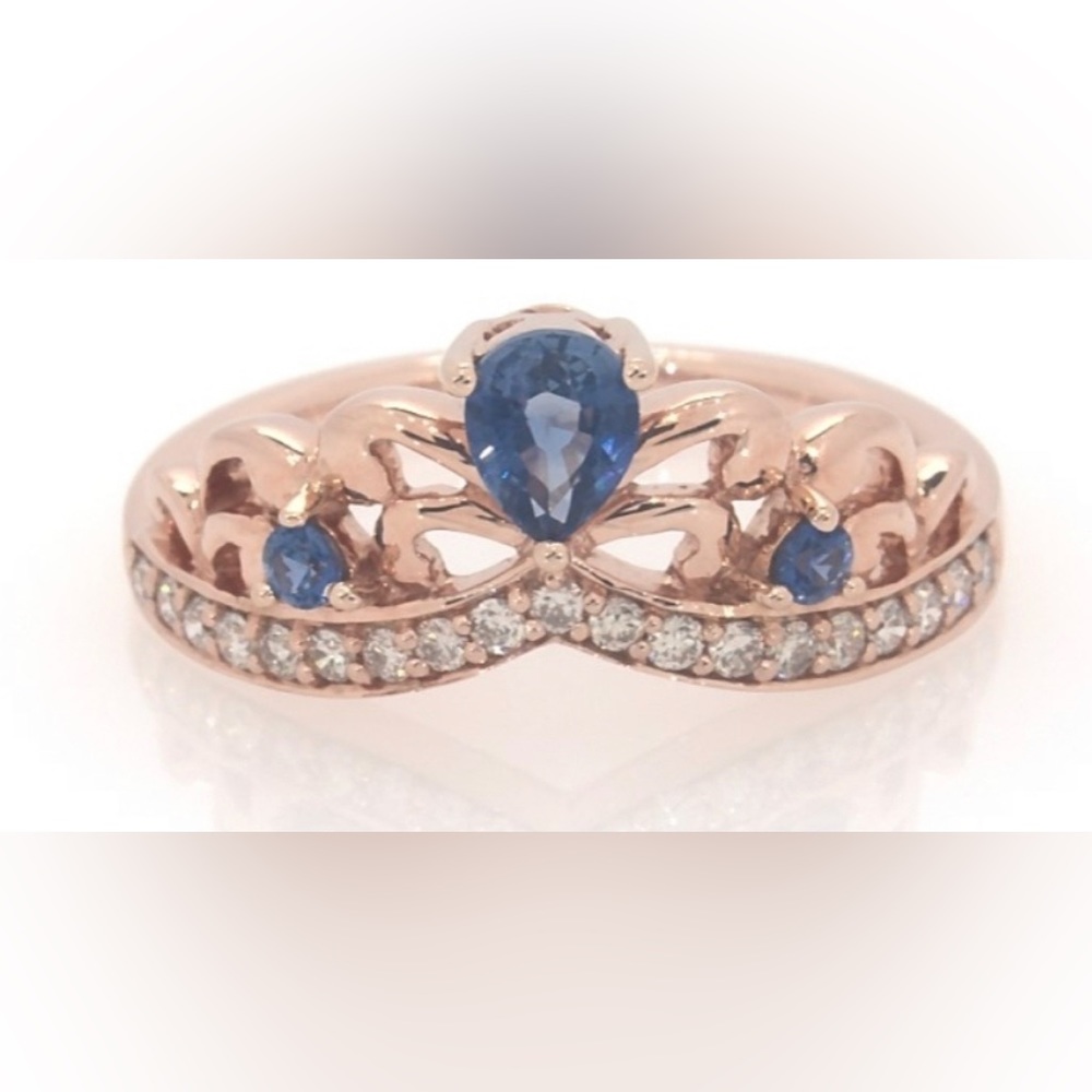 14k Rose Gold Le Vian Sapphire Tiara Ring Size 7